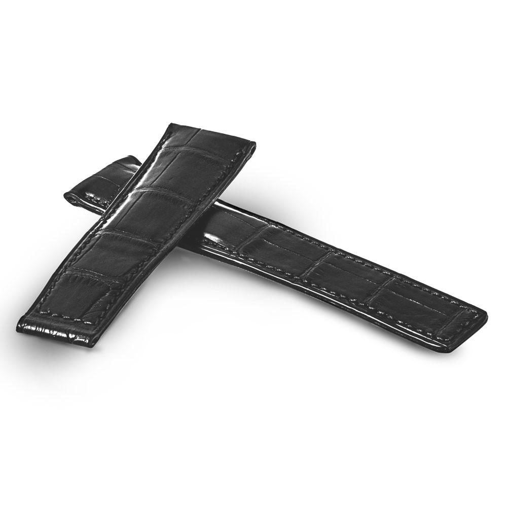 Tag Heuer Leather watch strap Alligator (black, dark brown