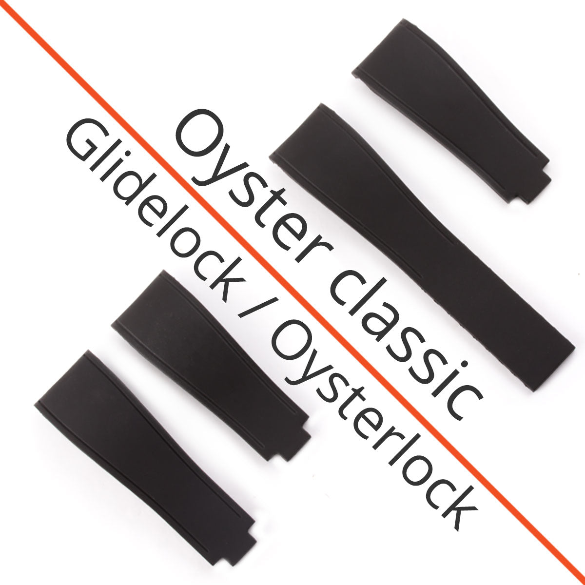 Rolex – Bracelet-montre caoutchouc R Strap – Rubber (noir, marron, gris, bleu, rouge, blanc, orange, kaki, blanc) - watch band leather strap - ABP Concept -