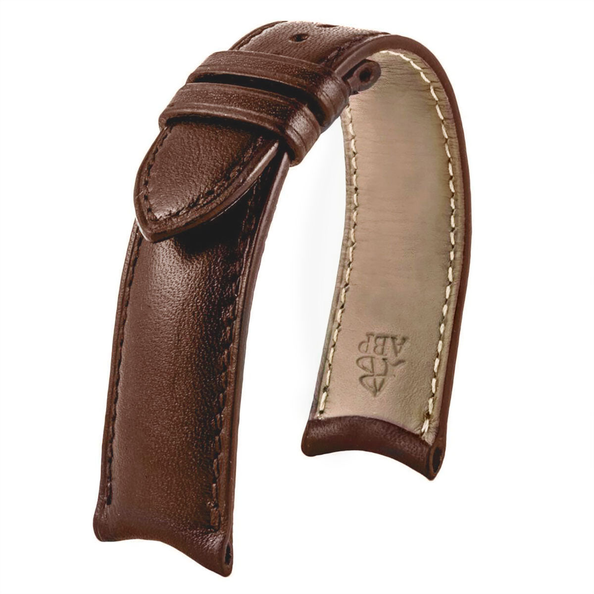 Anses courbes - Bracelet pour montre cuir - Veau (noir, marron, gris, bleu) - watch band leather strap - ABP Concept -