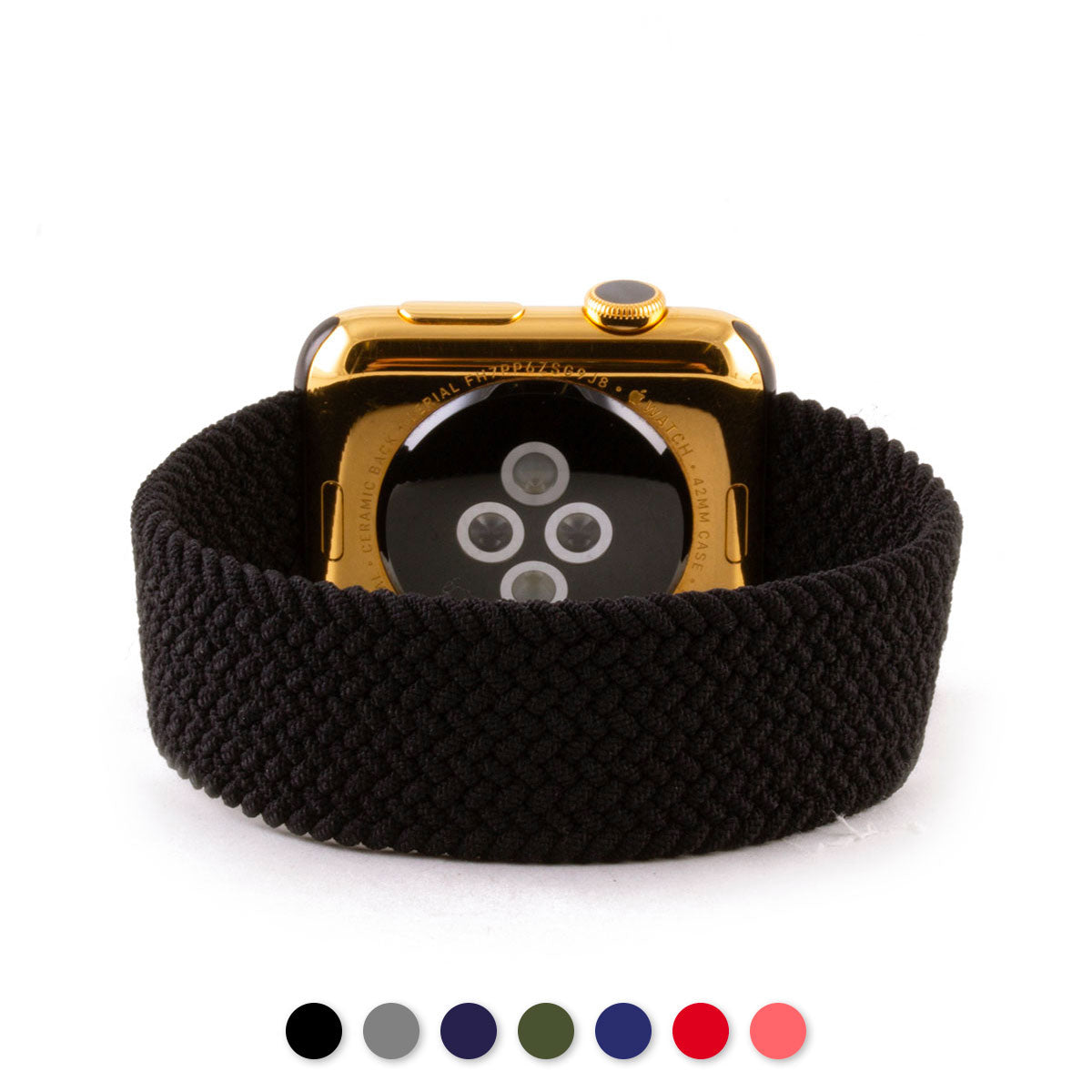 Apple Watch - Bracelet montre tissu - Nylon élastique (noir, bleu, kaki, rouge...)