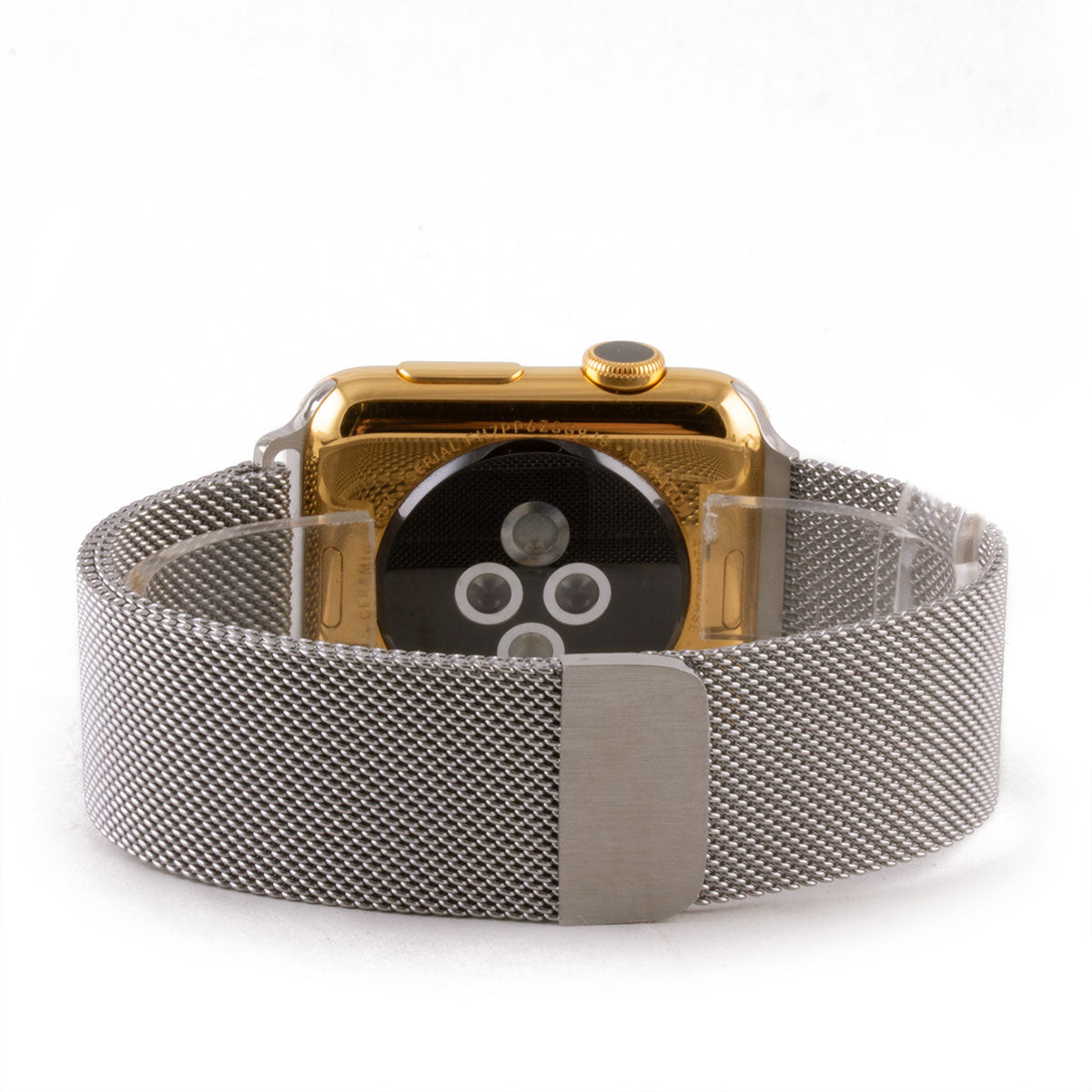 Apple Watch - Bracelet montre maille milanaise (acier, finition gunny, PVD noir)