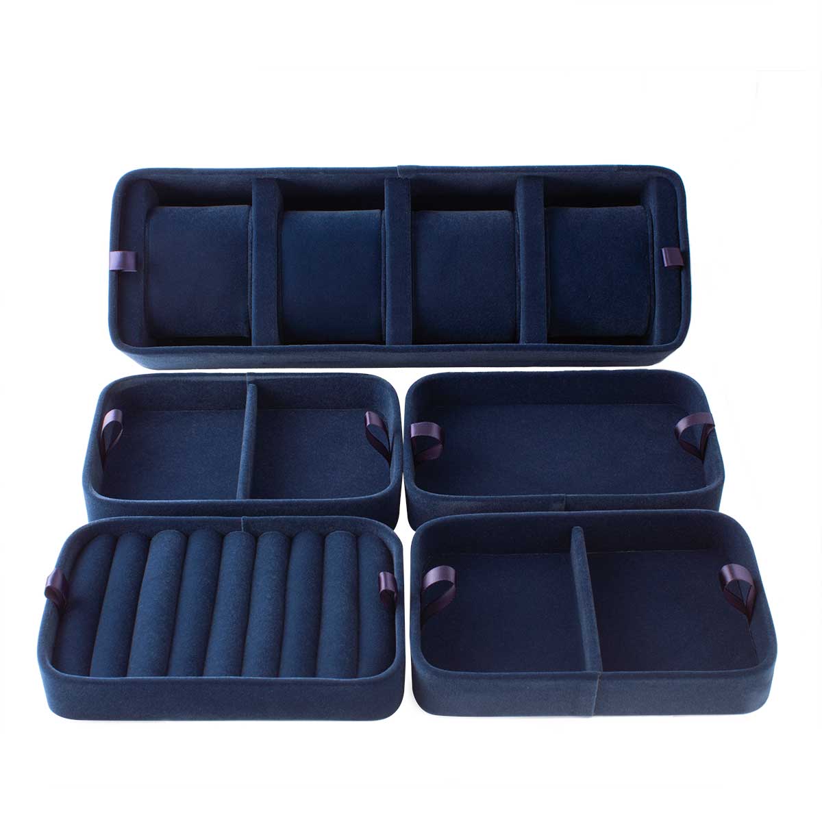 Watch and jewelry box Vendôme - Travel case for 4 watches - Blue, black