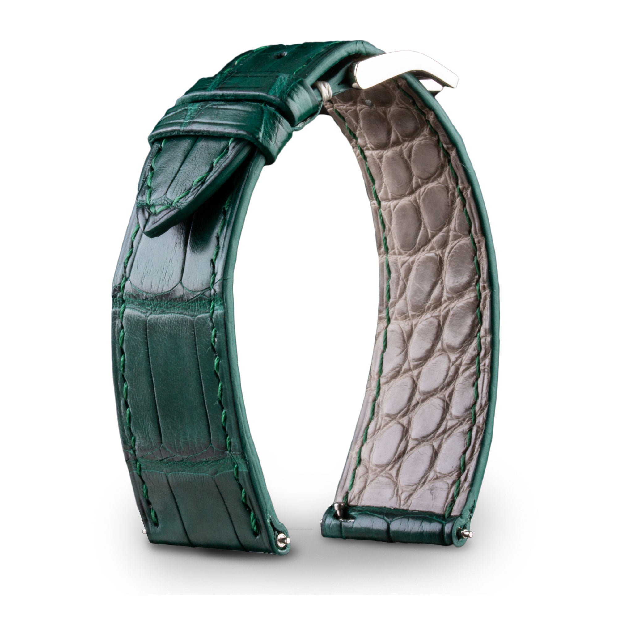 Bracelet montre cuir - Anatole Baker - Alligator vert