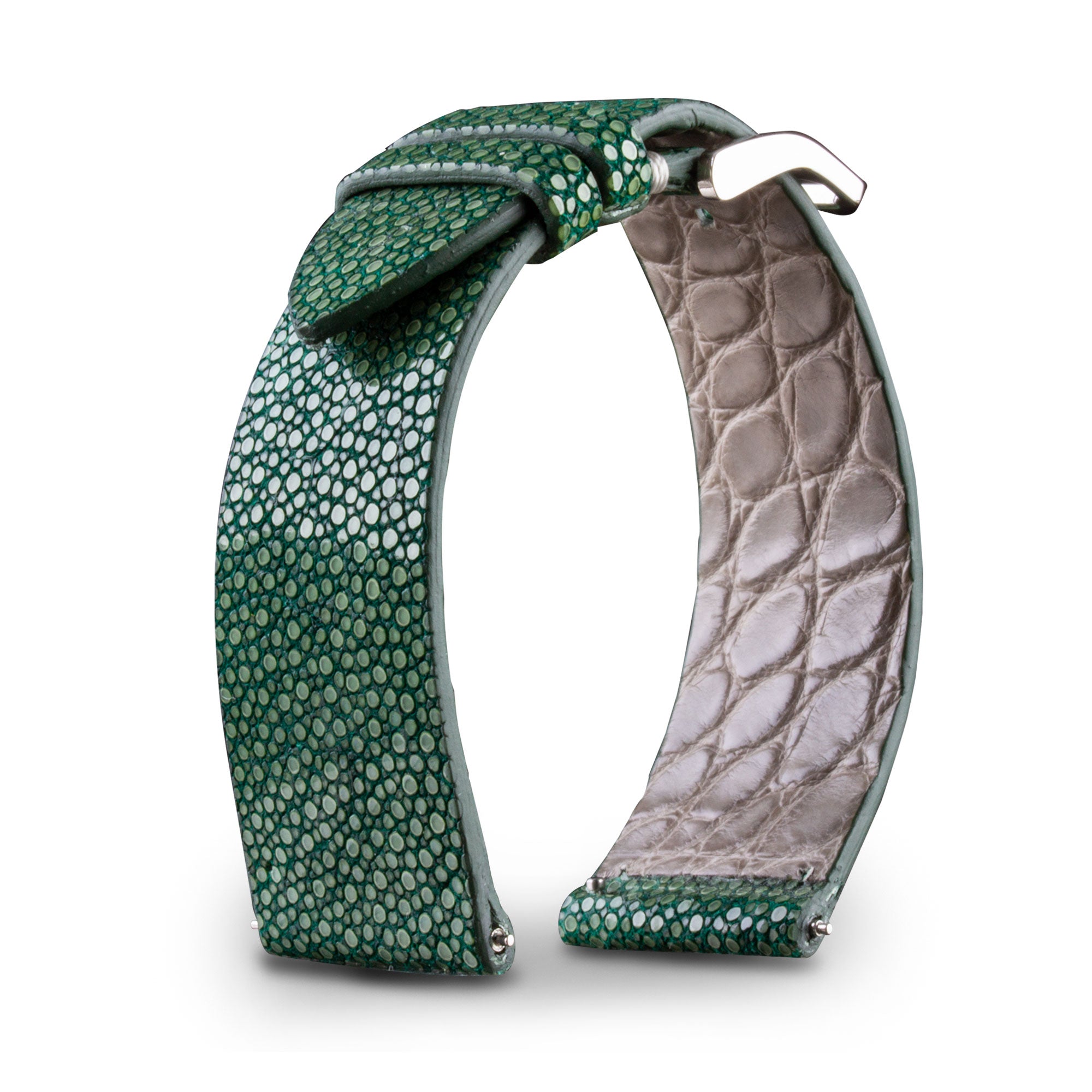 Bracelet Garrot Showman En Cuir – Design Navajo Incrusté De Perles Vertes