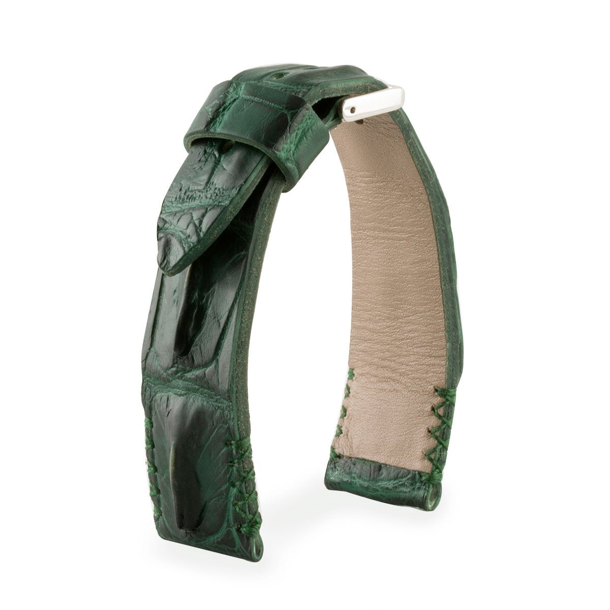 Leather watch strap - Horntail alligator (black, grey, green, blue Leather watch strap - Horntail alligator (black, grey, green, blue