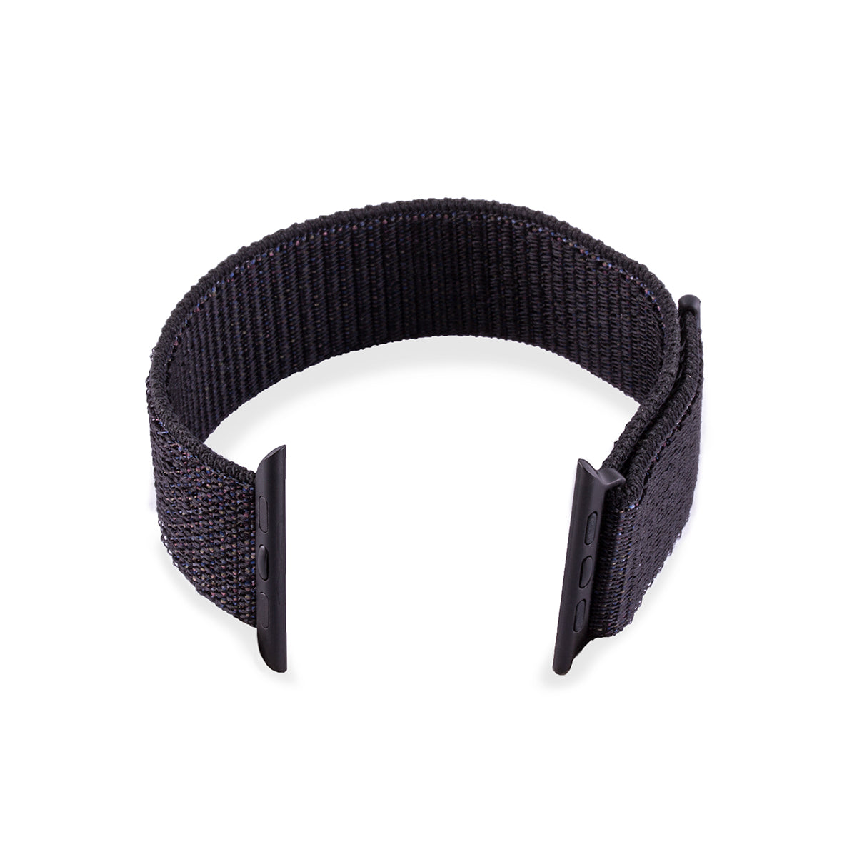 Apple Watch - Bracelet montre tissu velcro - Nylon noir - watch band leather strap - ABP Concept -