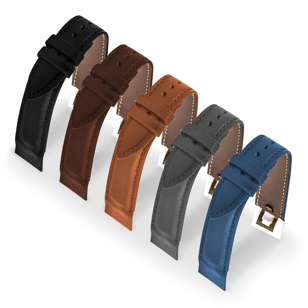 Attaches ouvertes - Bracelet-montre cuir - Veau (noir, marron, gris, bleu) - watch band leather strap - ABP Concept -