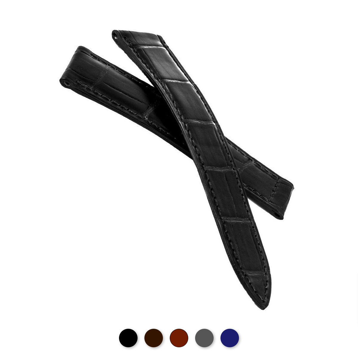 Cartier Tank - Bracelet de montre cuir - Alligator (noir, marron, gris, bleu) - watch band leather strap - ABP Concept -