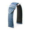 Bracelet montre type denim / tissu - bleu jean