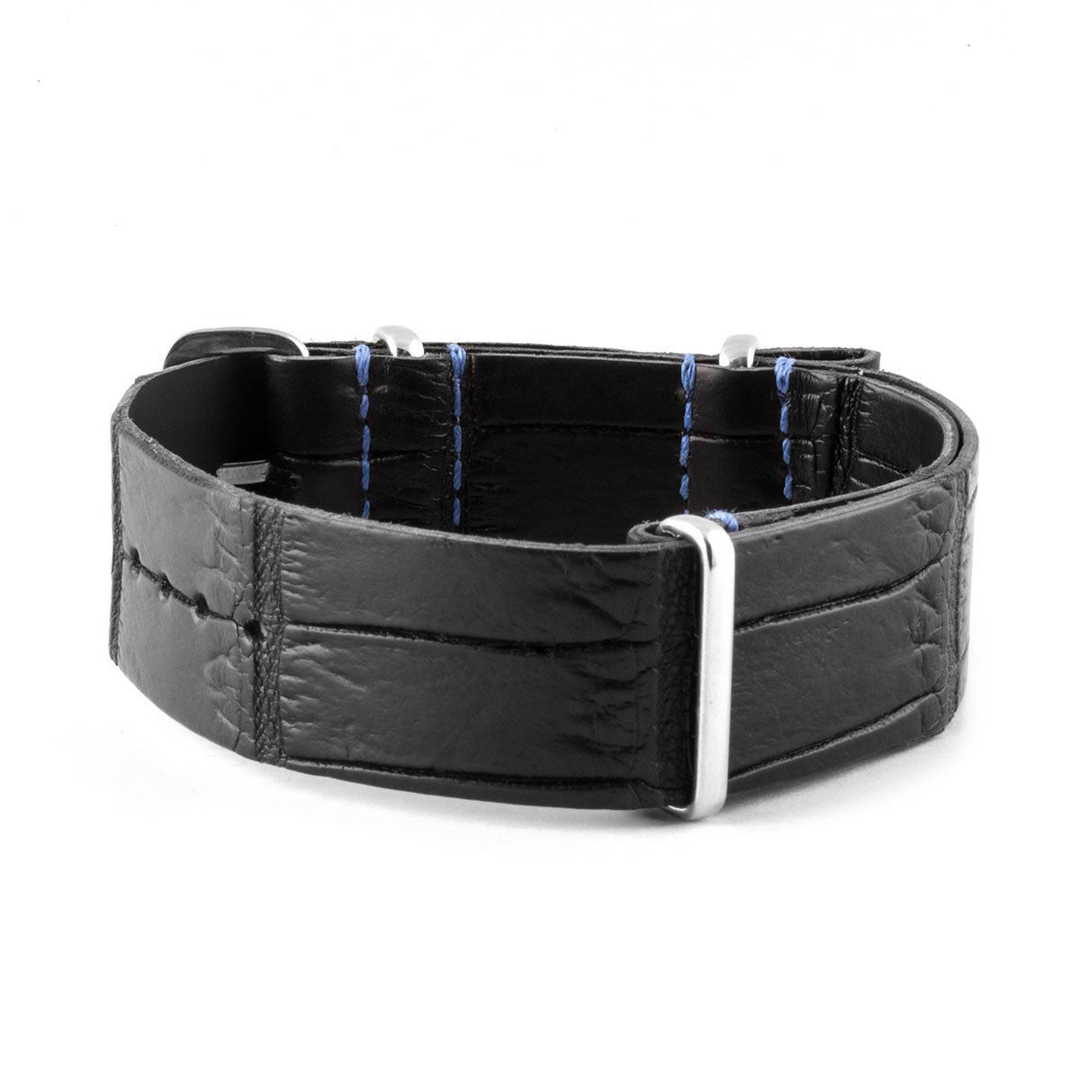 Rolex - Bracelet montre nato - Alligator (noir, bleu) - watch band leather strap - ABP Concept -