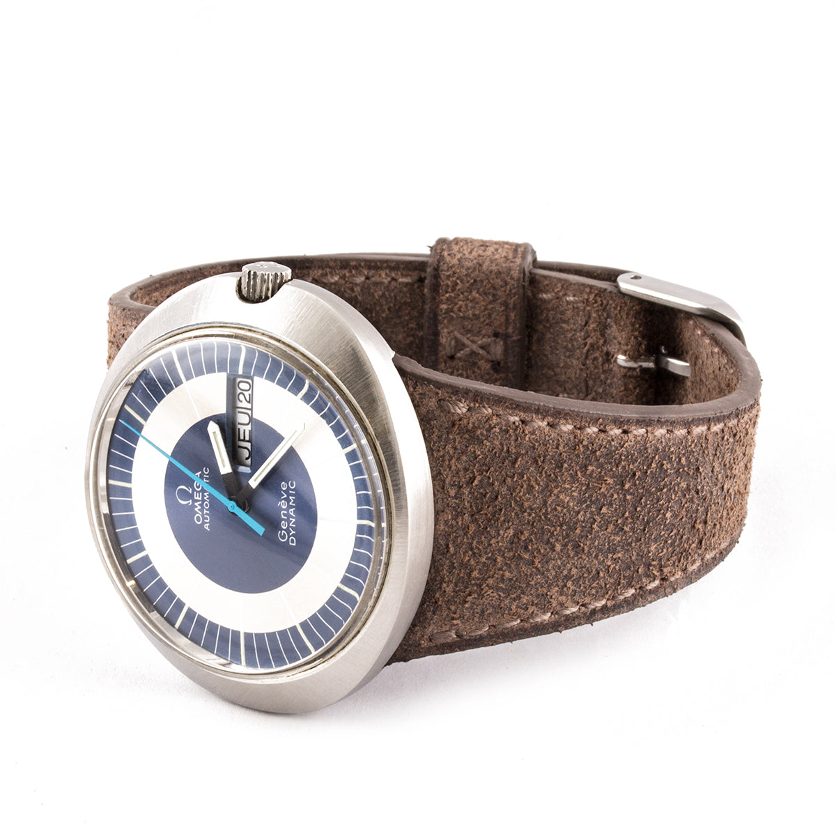 Omega Dynamic Leather watch band (black, blue, brown, ecru