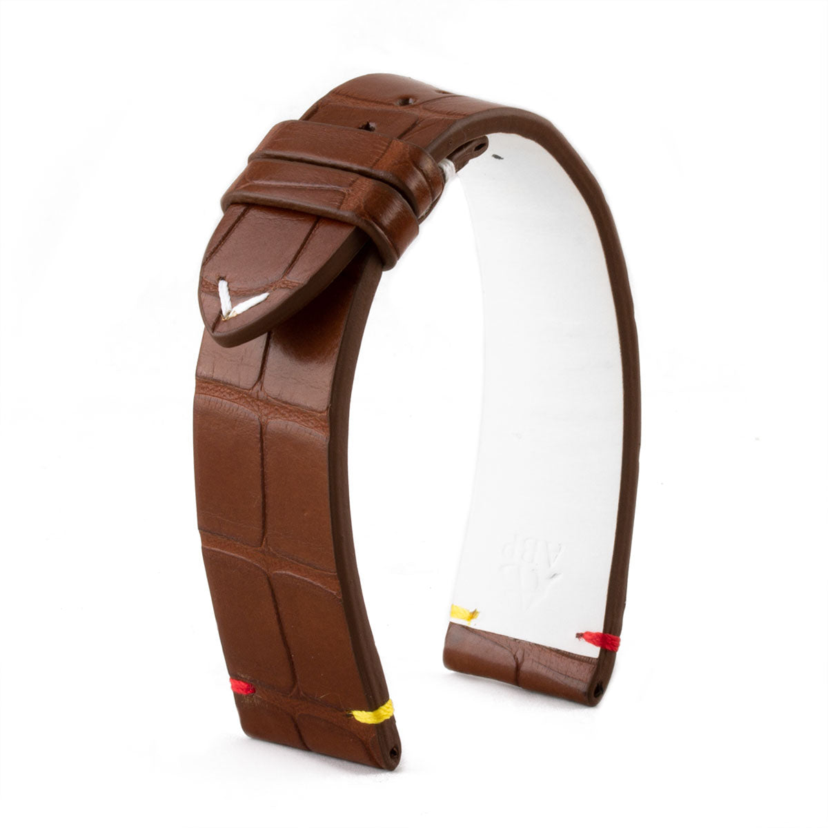 Bracelet-montre cuir - U.S. Flags - Alligator (bleu, marron, rouge) - watch band leather strap - ABP Concept -