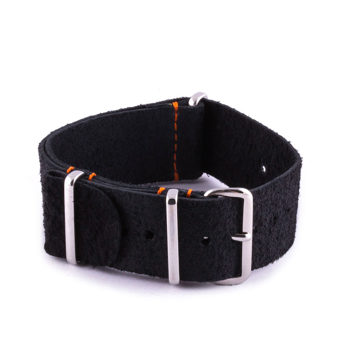 Breitling Chronomat - Bracelet de montre nato - Veau noir - watch band leather strap - ABP Concept -