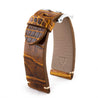 Panerai Luminor - Bracelet montre cuir - Alligator tannage spécial marron Highland - watch band leather strap - ABP Concept -