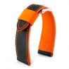 Patek Philippe Aquanaut - Bracelet-montre cuir - Veau caoutchouté / Rubber noir contrasté blanc / orange - watch band leather strap - ABP Concept -