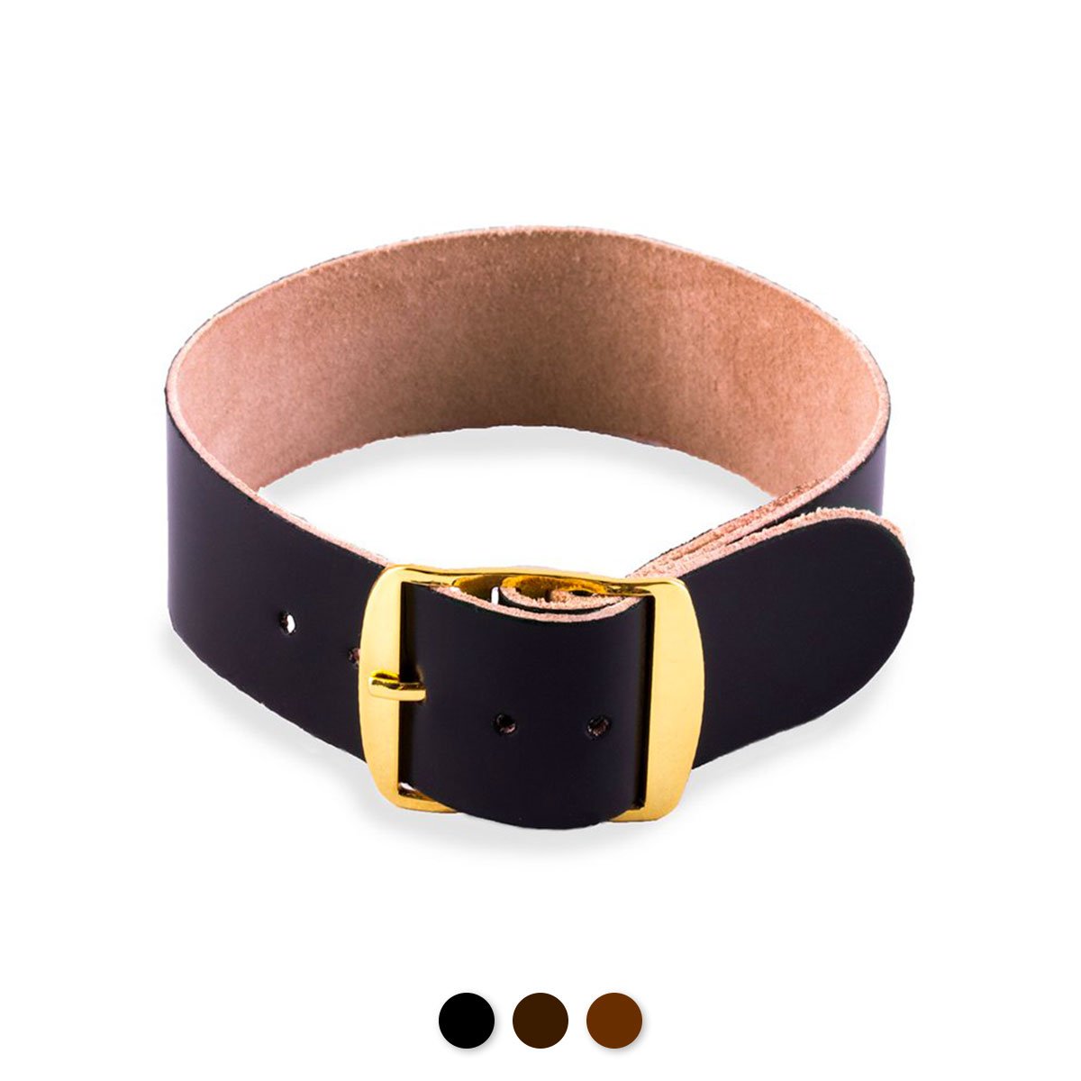 Bracelet-montre Perlon cuir - Cordovan (noir, marron foncé, marron moyen) - watch band leather strap - ABP Concept -
