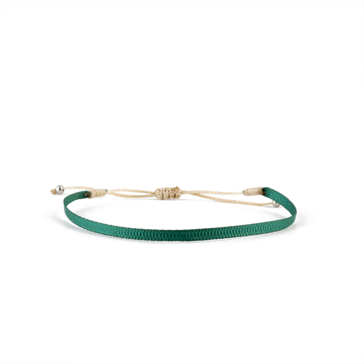 Bracelet ruban tissé vert woven nylon strap green