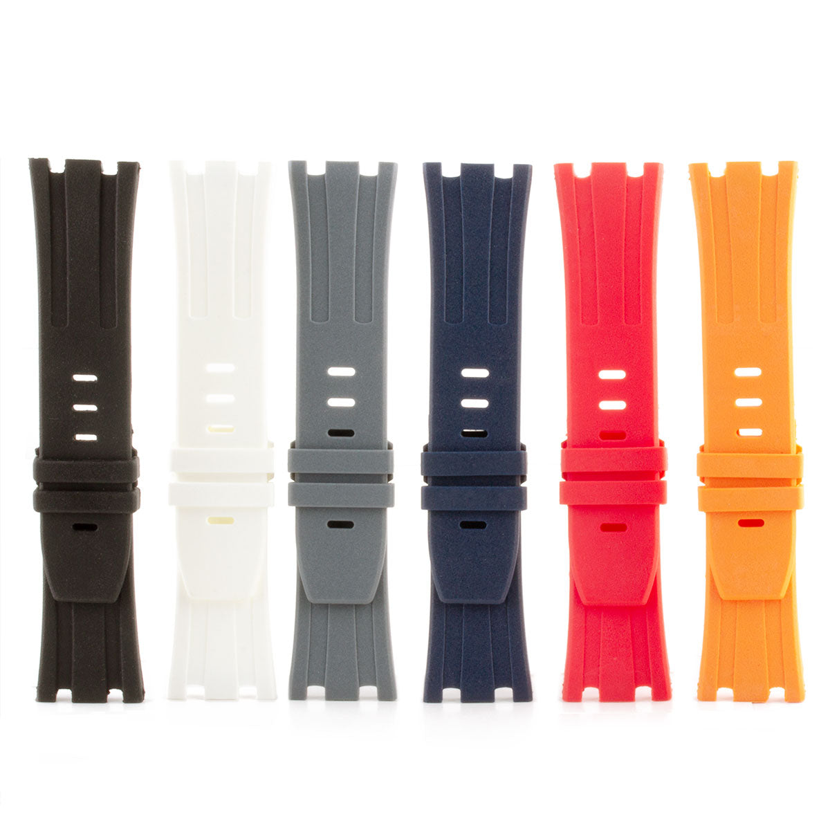 Audemars Piguet Royal Oak Offshore 42mm – Bracelet montre intégré caoutchouc – Rubber "Grip" (noir, blanc, gris, bleu, rouge, orange)