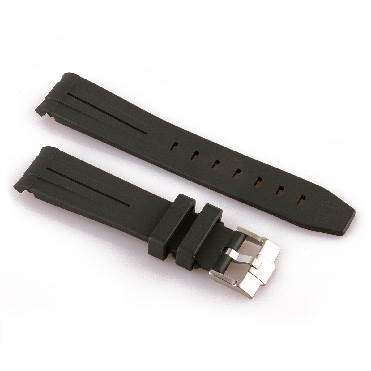​Rolex - FKM Rubber integrated watch band with tang buckle (black, blue, green, brown...)