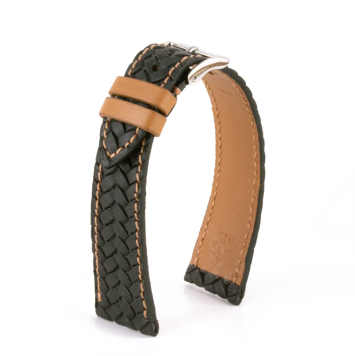 Leather watch-band - Braided calf strap (black, blue, brown) – ABP  Concept