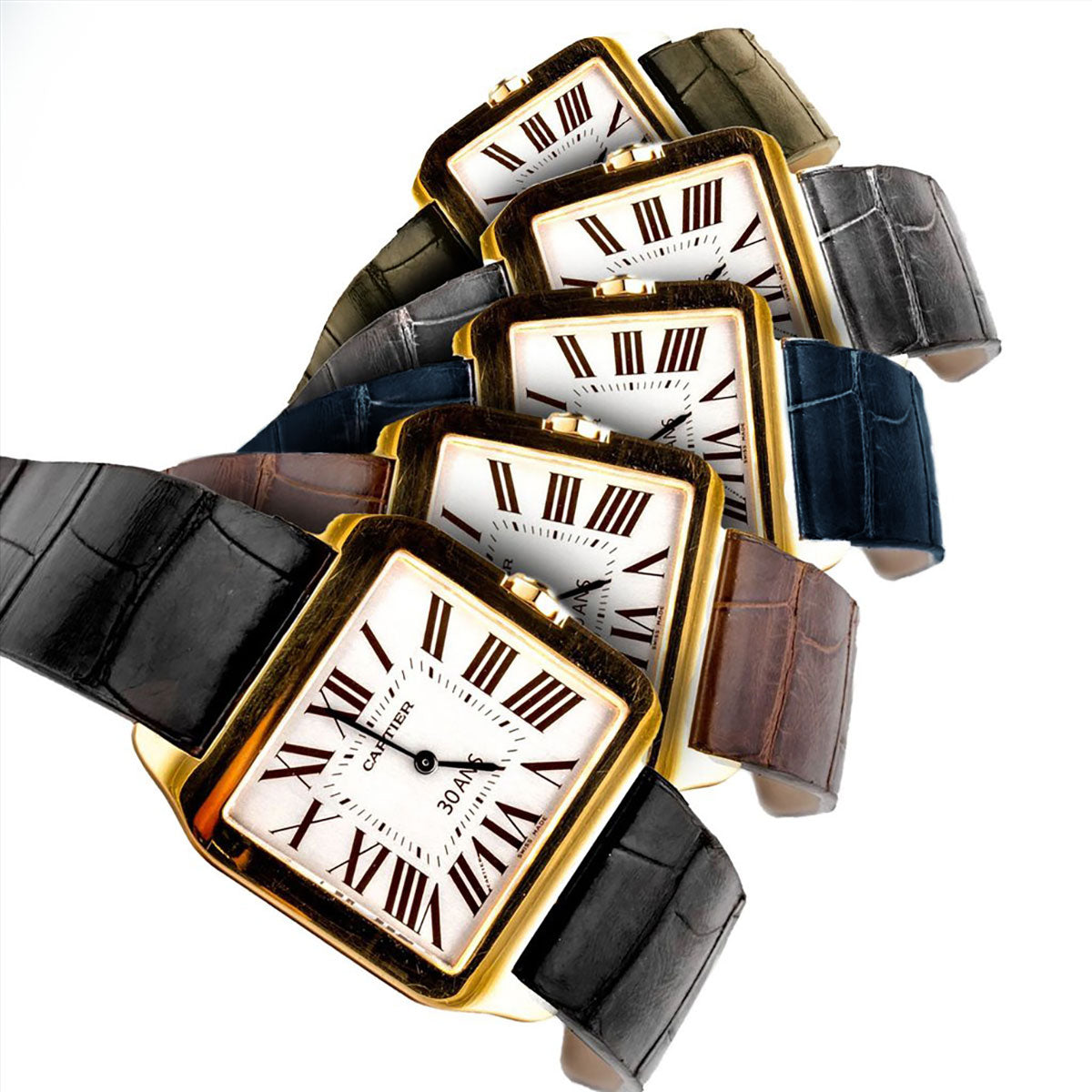 binær Kæmpe stor Konfrontere Cartier Santos Dumont - Leather watch band - Black alligator/crocodile –  ABP Concept