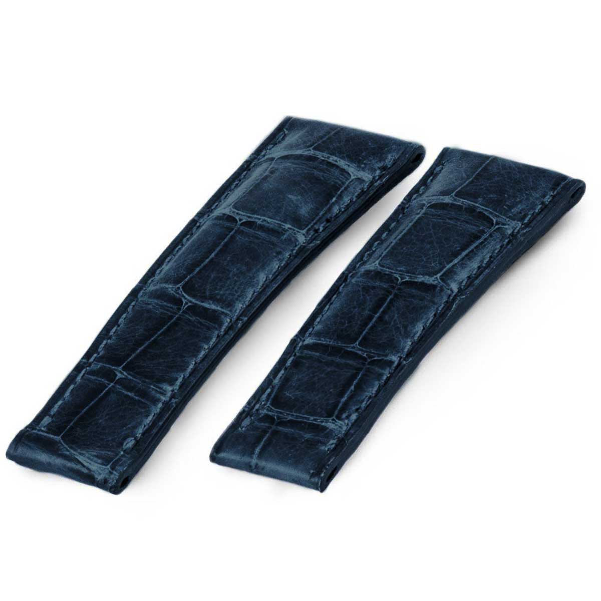 Rolex Cosmograph Daytona - Bracelet-montre cuir à éléments - Alligator (noir / rouge, bleu jean, marron) - watch band leather strap - ABP Concept -