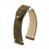 Bracelet Vintage - Bracelet montre cuir - Veau suede - CouvertureBracelet Vintage - Bracelet montre cuir - Veau nubuck kaki