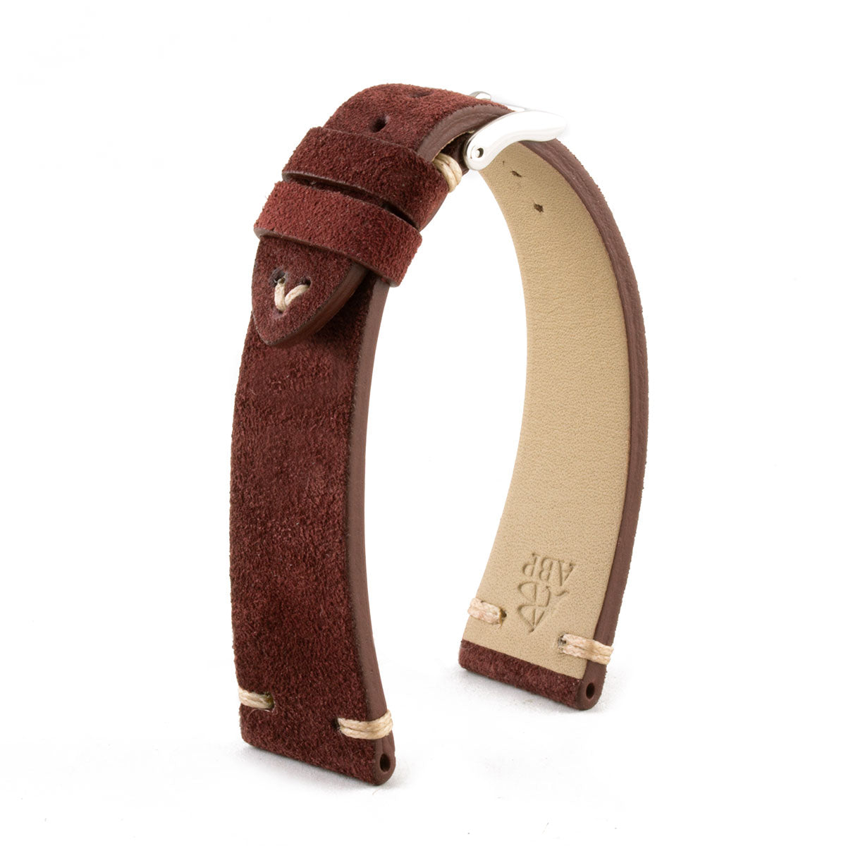 Bracelet Vintage - Bracelet montre cuir - Veau suede - CouvertureBracelet Vintage - Bracelet montre cuir - Veau nubuck rouge