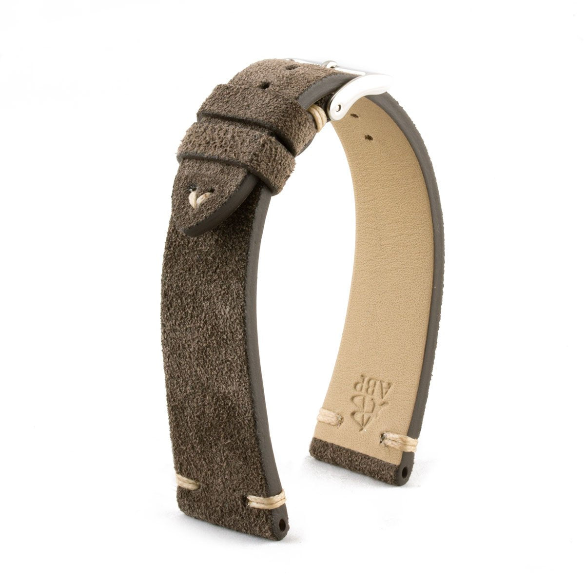 Bracelet Vintage - Bracelet montre cuir - Veau suede - CouvertureBracelet Vintage - Bracelet montre cuir - Veau nubuck taupe
