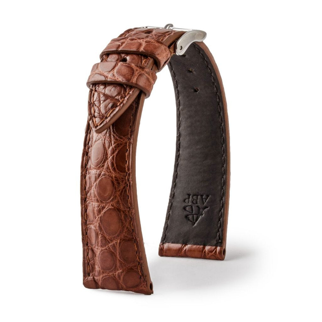 ZRC Bracelet Montre 26MM - cuir Veau Fait Main Grain Croco Marron ZRC Bracelet Montre 26MM - cuir Veau Fait Main Grain Croco Marron
