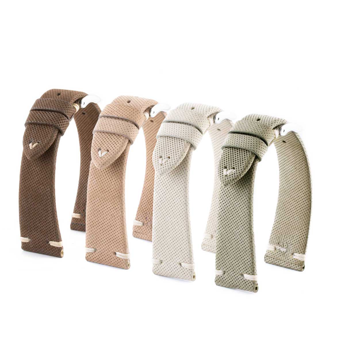 Collection Capsule - Bracelet montre cuir "Soft Grip" - Veau (marron, marron clair, beige, kaki)