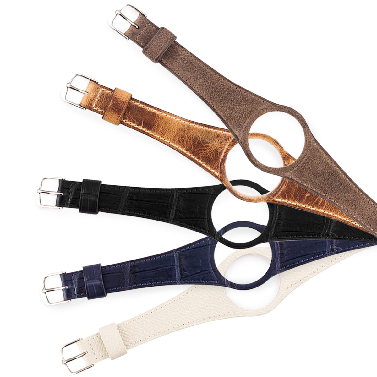 Omega Dynamic - Bracelet-montre cuir (noir, bleu, marron, écru) - watch band leather strap - ABP Concept -