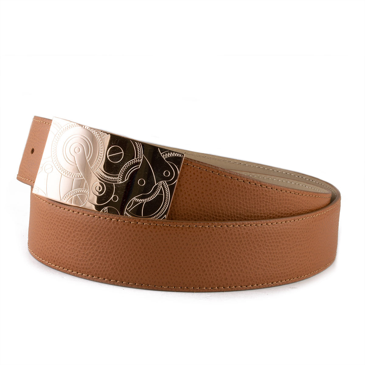 Hermès style leather belt - Grained calf