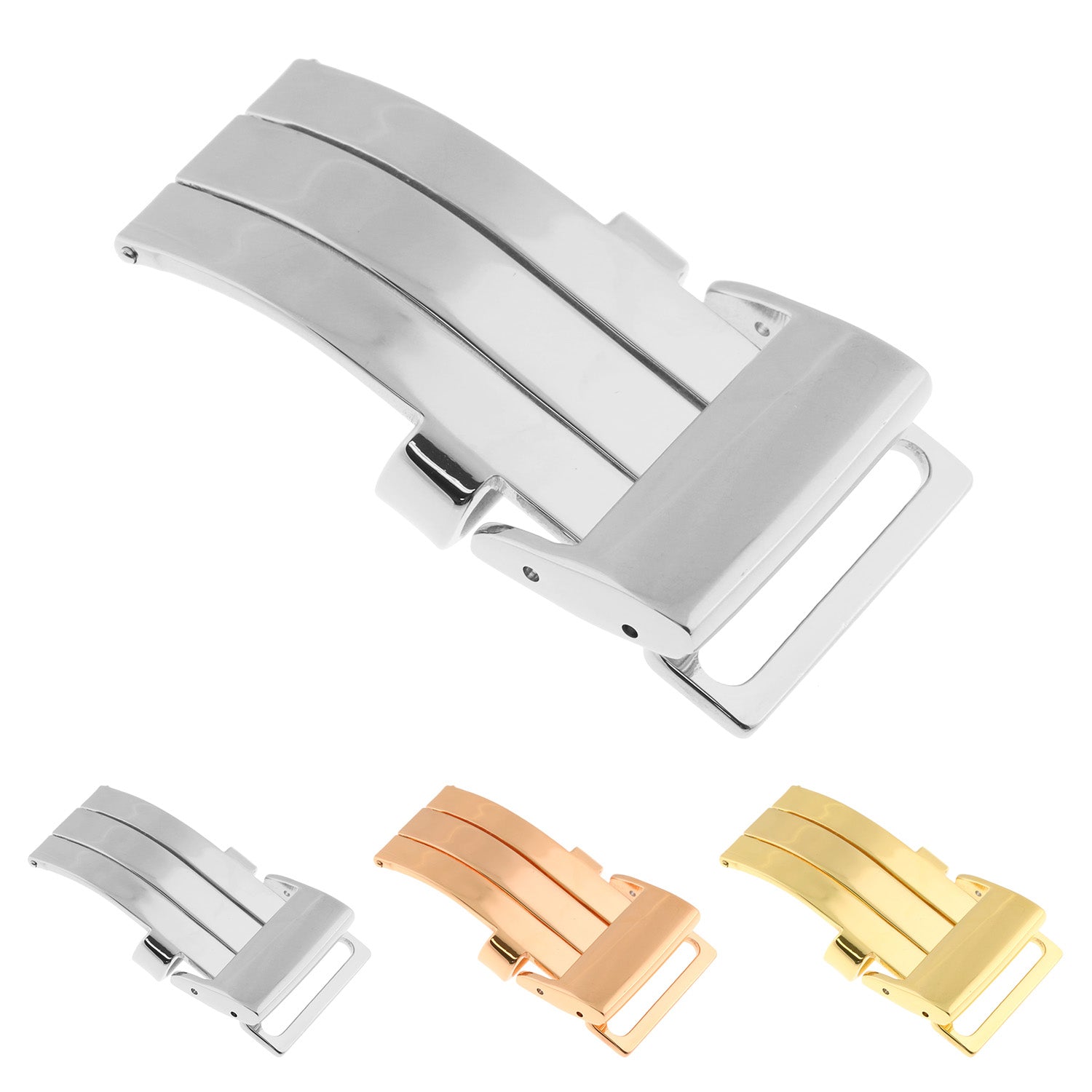 Boucle déployante compatible avec bracelets-montre Breitling - 18mm, 20mm - watch band leather strap - ABP Concept -