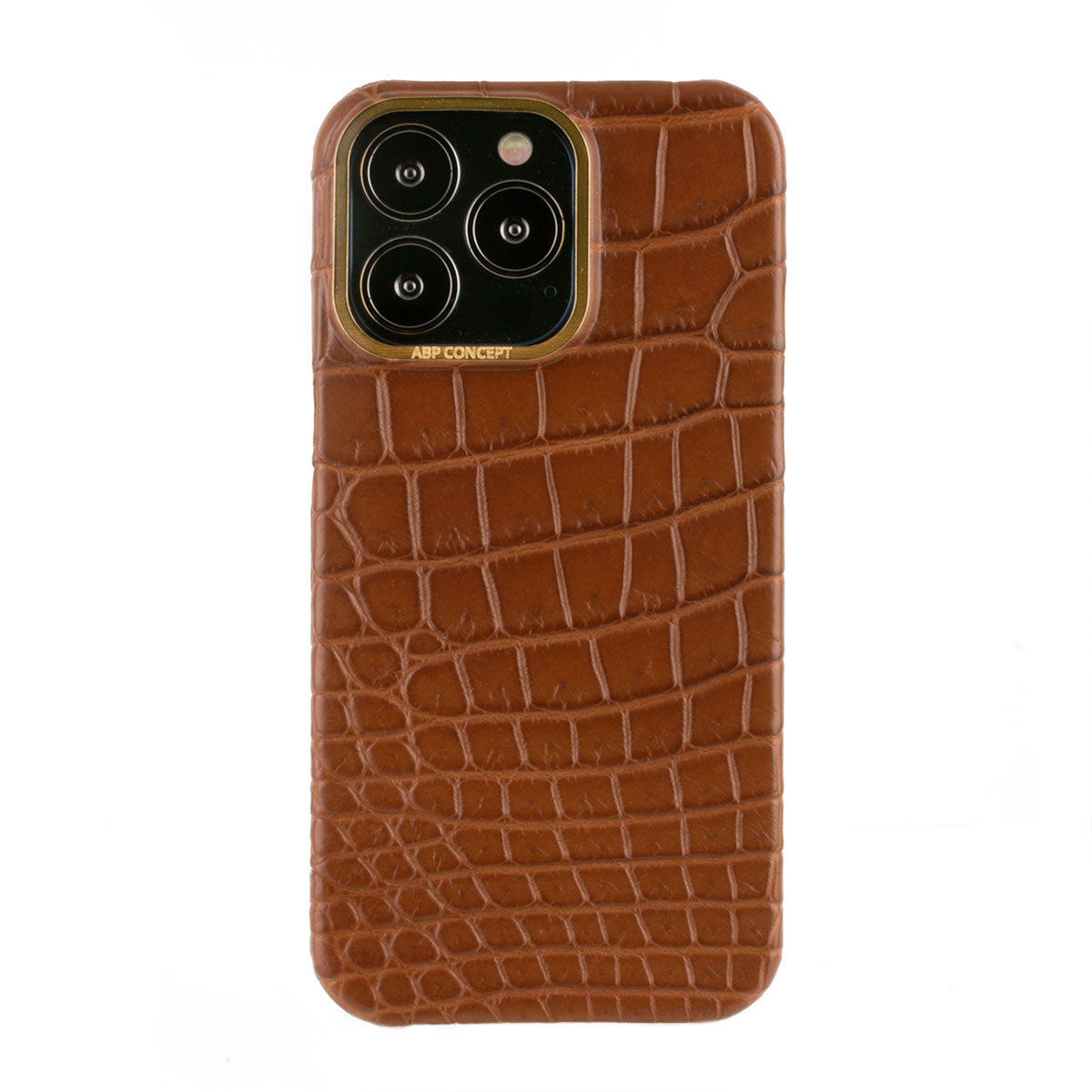 Hommage à l'Expo 2020 Dubai - Coque cuir pour iPhone 13 et 12 ( Pro / Max ) - Alligator et buffle marron