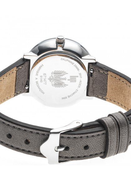 Montre Lip - Dauphine 29mm bracelet cuir gris