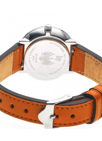 Montre Lip - Dauphine 29mm bracelet cuir marron orangé
