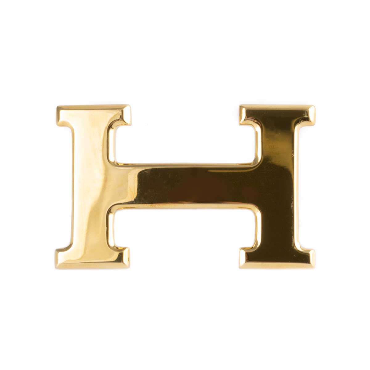 Classic leather belt with polished golden "H" buckle - Alligator (black, navy blue, blue)