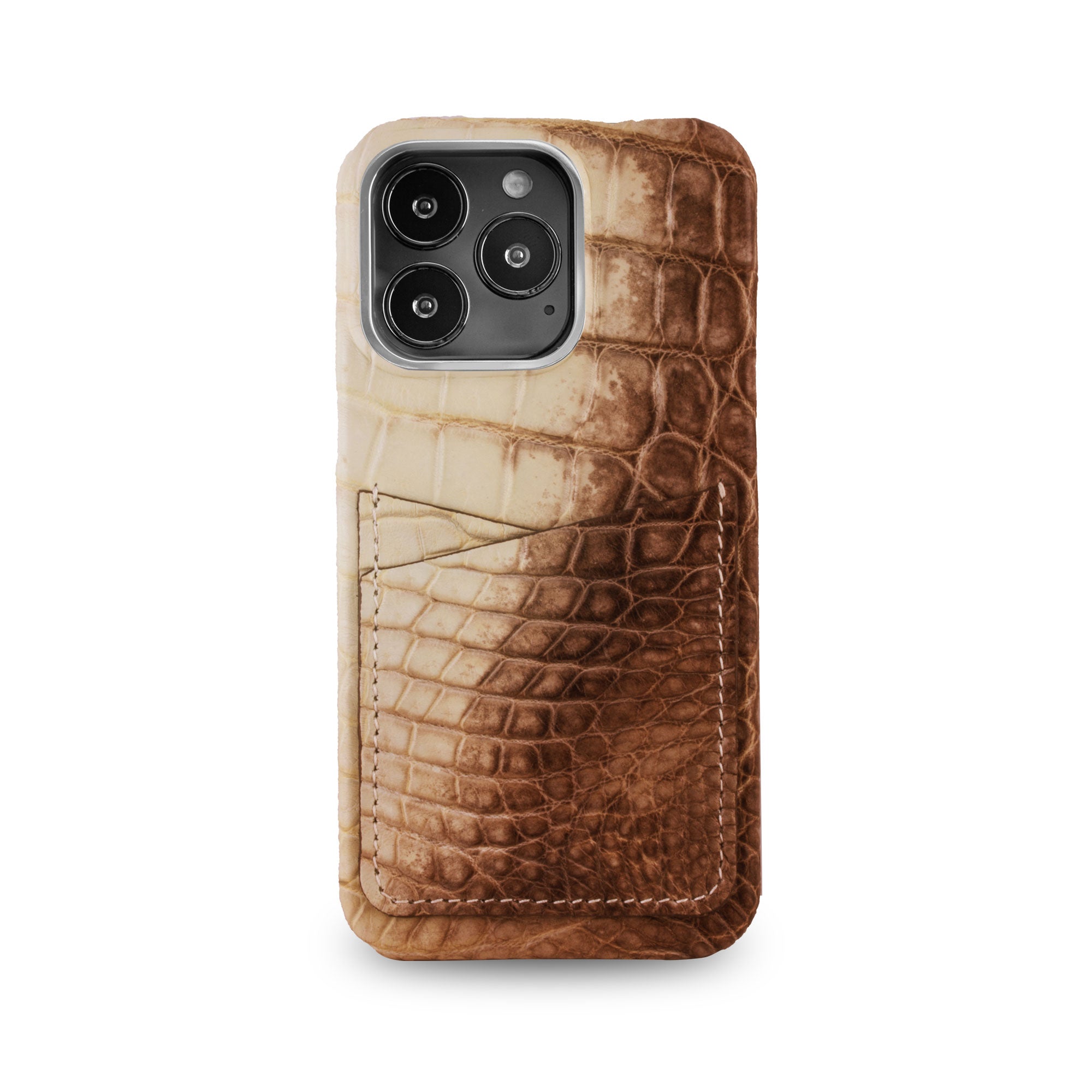 Leather iPhone HIMALAYA "Card case" / cover - iPhone 13 ( Pro / Max ) - Genuine alligator