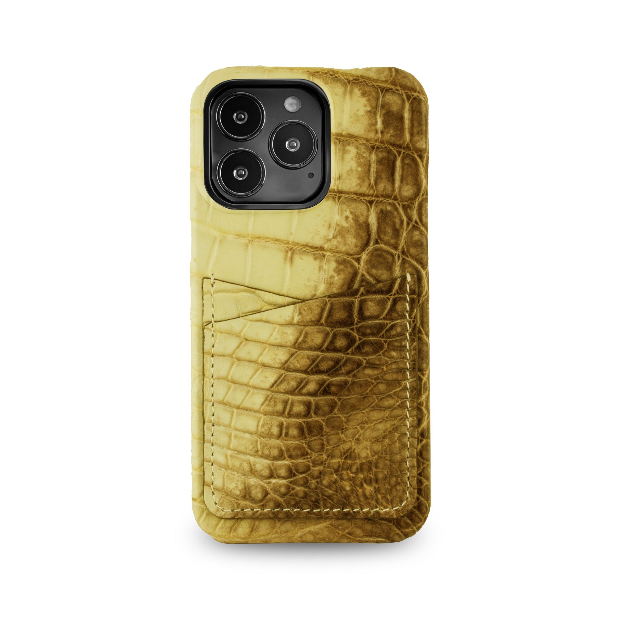 Coque cuir " Card case " Himalaya pour iPhone 15, 14 & 13 ( Pro / Pro Max ) - Alligator / Crocodile