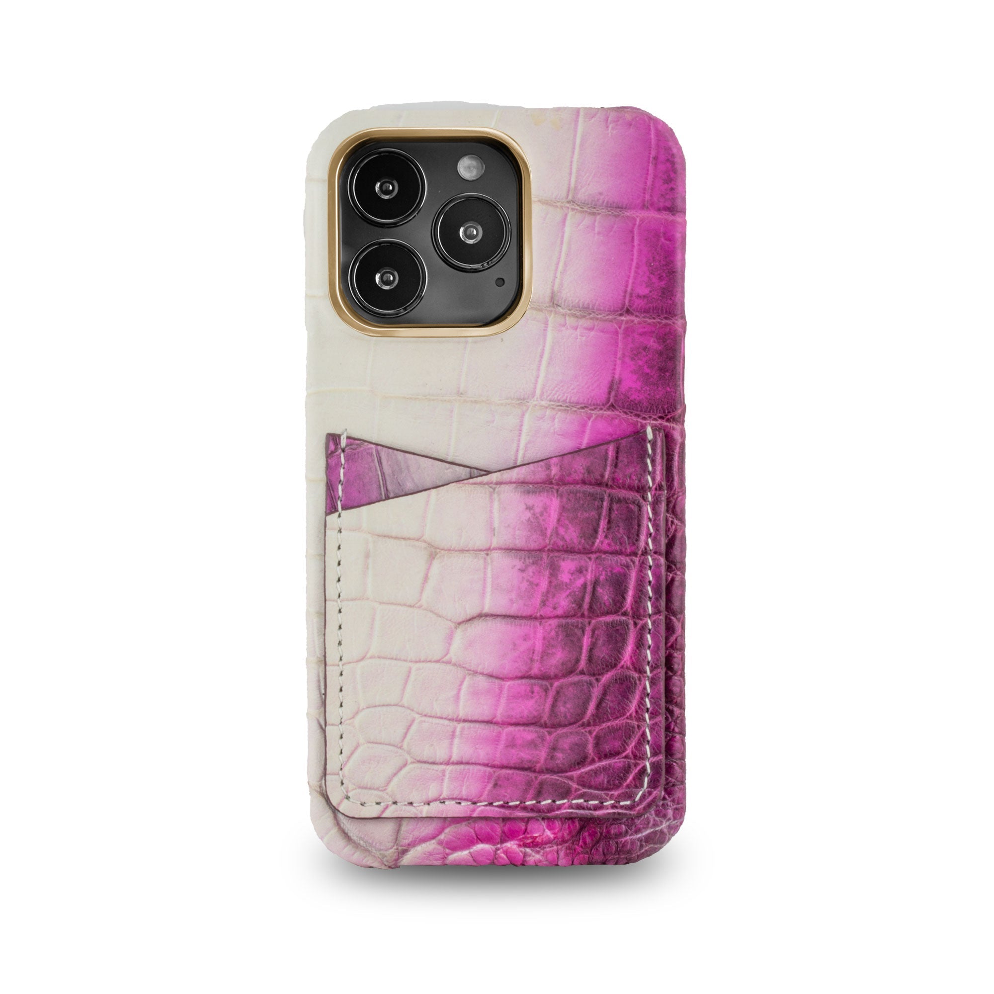 Coque cuir " Card case " Himalaya pour iPhone 15, 14 & 13 ( Pro / Pro Max ) - Alligator / Crocodile