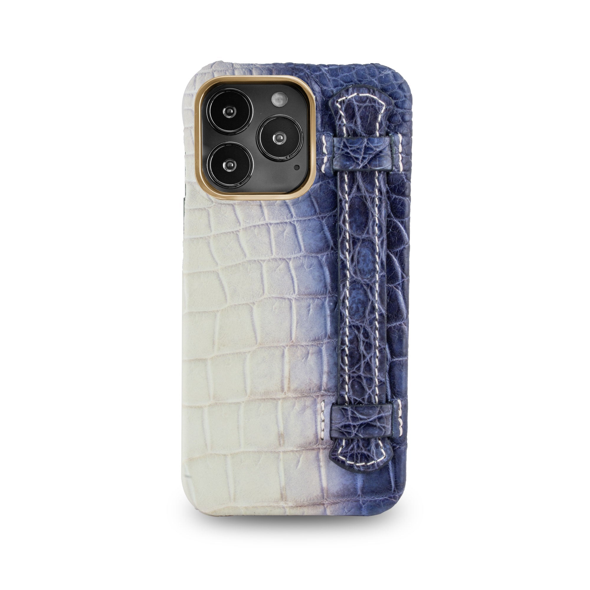 Coque cuir " Strap case " Himalaya pour iPhone 15, 14 & 13 Pro & Pro Max - Alligator / Crocodile