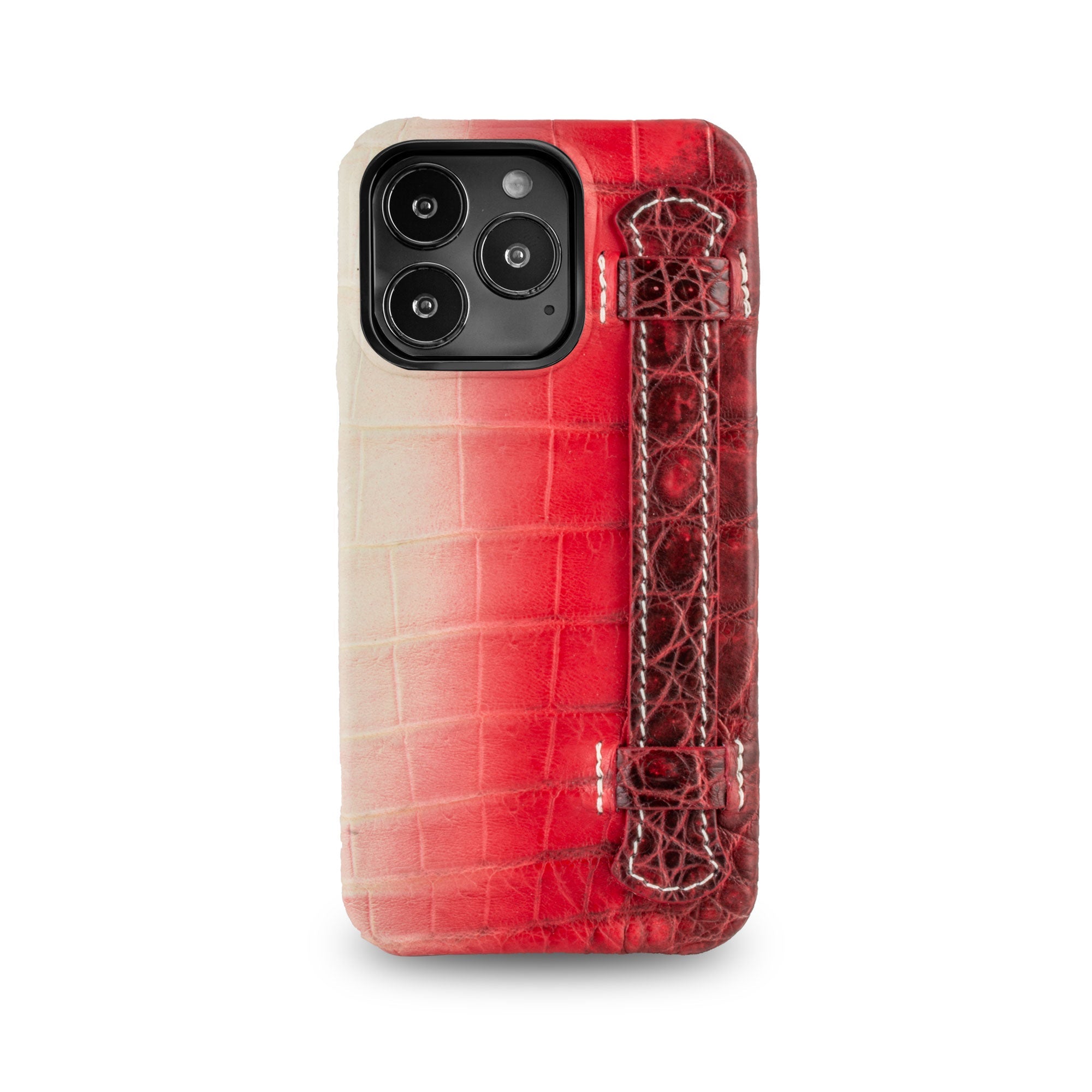 Coque cuir " Strap case " Himalaya pour iPhone 15, 14 & 13 Pro & Pro Max - Alligator / Crocodile