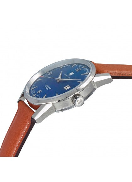 Montre Lip - Himalaya 40mm automatique cadran bleu soleillé bracelet cuir