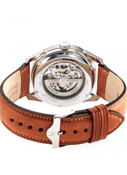 Lip - Orologio Himalaya, con meccanismo visibile, cinturino in pelle, 40 mm, da uomo Lip - Orologio Himalaya, con meccanismo visibile, cinturino in pelle, 40 mm, da uomo
