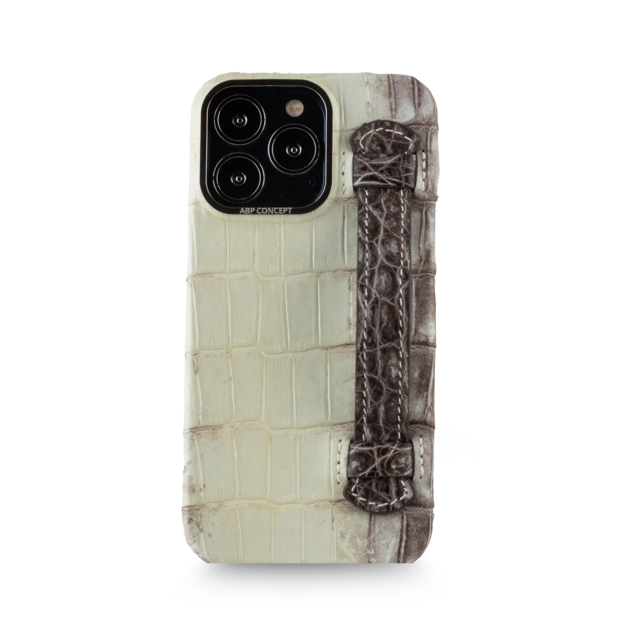 Vente exclusive - Coque cuir "strap case" Himalaya pour iPhone 13 Pro - Crocodile Himalaya foncé 1
