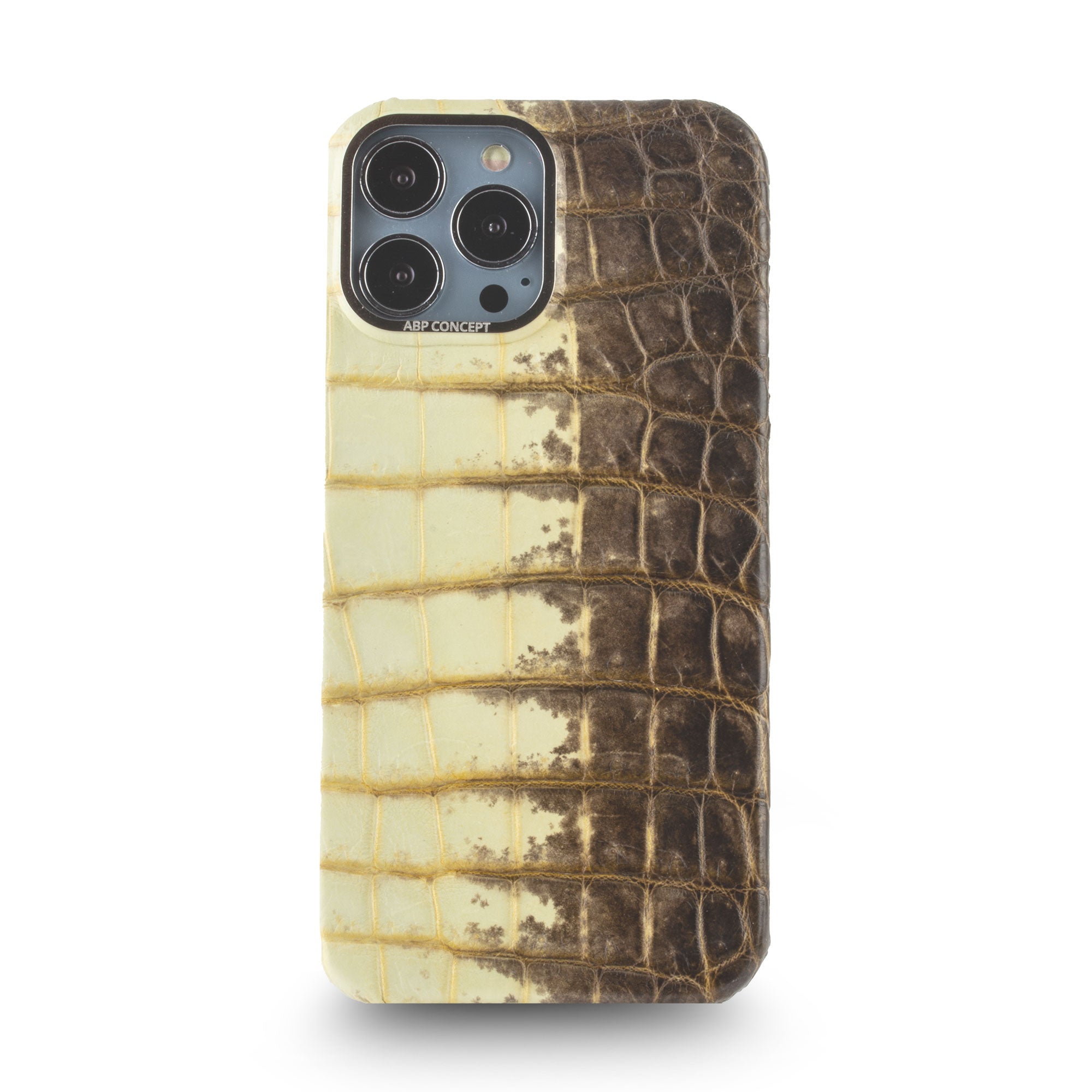 Clearance Sale - Leather iPhone HIMALAYA case - iPhone 13 Pro Max - "Natural" Himalaya crocodile 1