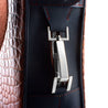 Mallette business cuir - Alligator marron / Veau bleu - watch band leather strap - ABP Concept -