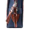 Mallette business cuir - Alligator marron / Veau bleu - watch band leather strap - ABP Concept -