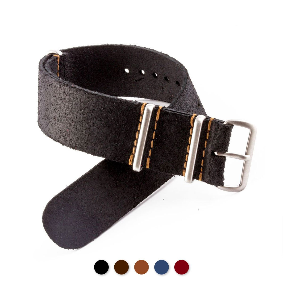 Tudor Black Bay Heritage - Nato cuir - Veau brossé (noir, marron, bleu, rouge) - watch band leather strap - ABP Concept -